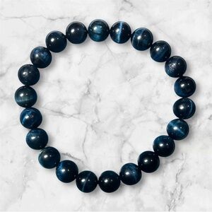 Men’s Blue Tiger’s Eye Beaded Bracelet